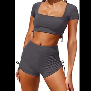 QQQ Blue Shorts&Top workout set